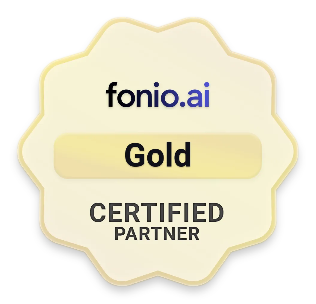 Fonio Gold Partner Badge - Zertifizierter KI-Berater für Kundenservice-Prozessoptimierung